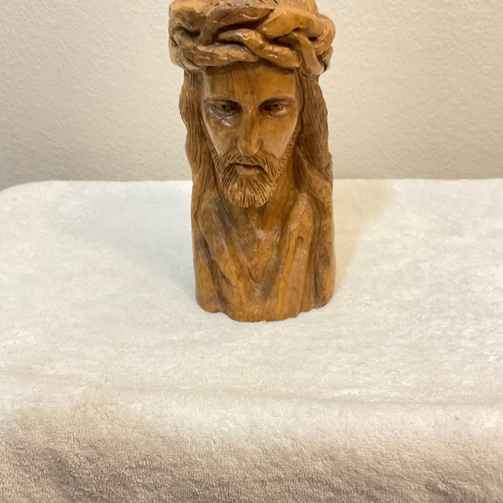 Handcrafted Wooden Bust - Brown